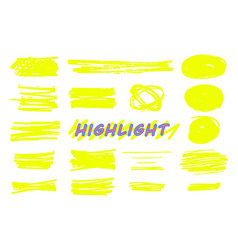 Highlight Yellow Marker Lines Strokes