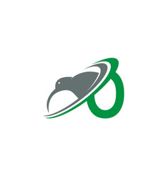 Letter O With Kiwi Bird Logo Icon Design