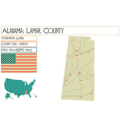 Map Of Lamar County In Alabama Usa