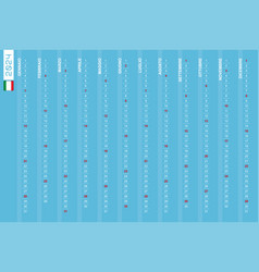 One-row Vertical Calendar For The Year 2024