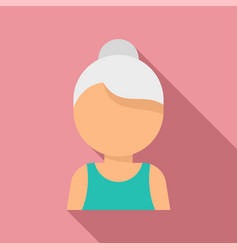 Senior Woman Workout Icon Flat Style