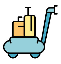 Bag Trolly Icon Flat