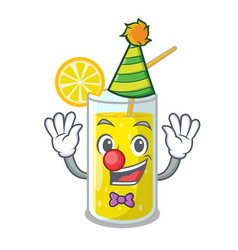 Clown Fresh Lemon Juice In Glas Cartoon