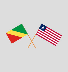 Crossed Flags Of Republic Of The Congo And