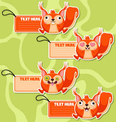 Four Cute Cartoon Squirrels Stickers