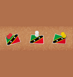 Saint Kitts And Nevis Flag Pinned In Cork Board