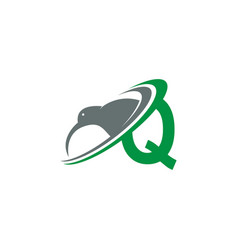 Letter Q With Kiwi Bird Logo Icon Design