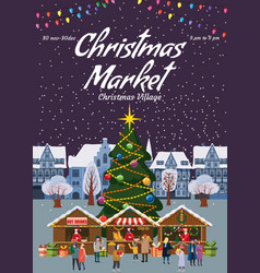 Christmas Market Poster Template Xmas Fair Card