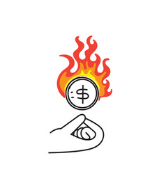 Hand Drawn Doodle Burning Money Concept