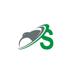 Letter S With Kiwi Bird Logo Icon Design