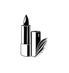 Lipstick Icon Hand Draw Black Colour Woman Day