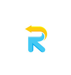 R Letter Arrow 3d Icon Design Template