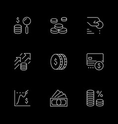 Set Line Icons Of Money