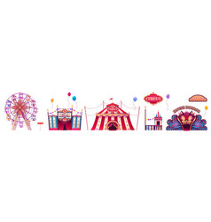 Amusement Park With Circus Tent Ferris Wheel