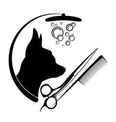 Dog Silhouette Grooming Care Scissors And Comb