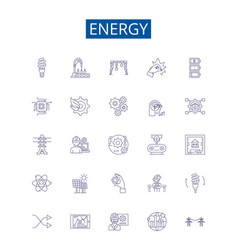 Energy Line Icons Signs Set Design Collection