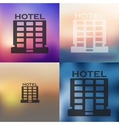 Hotel Icon On Blurred Background