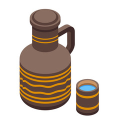 Aborigin Water Jug Icon Isometric Tribe