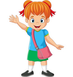 Cartoon boy and girl with backpacks Royalty Free Vector