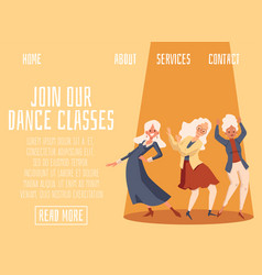 Dance Classes For Seniors Banner With Elderly