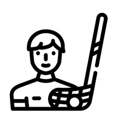 Floorball Sport Game Line Icon