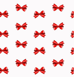 Red Bow Seamless Pattern White Background