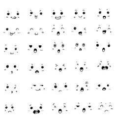 Set of hand drawn faces moods isolated Royalty Free Vector