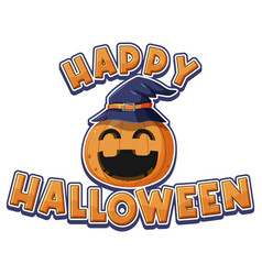 Happy Halloween Word With Jack O Lantern