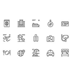 Travel Line Icons Set