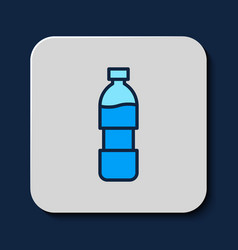 Filled Outline Bottle Of Water Icon Isolated