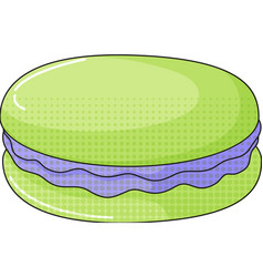 Green Macaron With Blue Cream