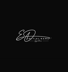 Initial Ed Signature Logo Template Hand Drawn