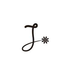 Letter J Flower Geometric Symbol Simple Logo