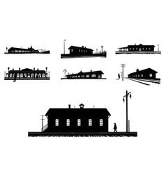 Old Railway Station Silhouettetrain Station Icon