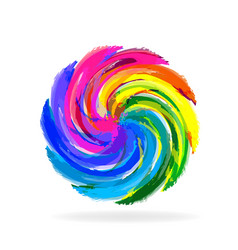 Swirly Multi-colored Flower Icon