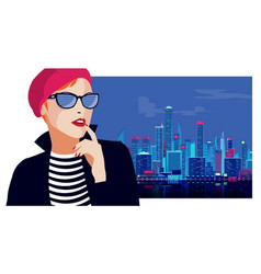 Fashion Girl In Pop Art Style In New York City