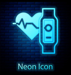 Glowing Neon Smart Watch Showing Heart Beat Rate