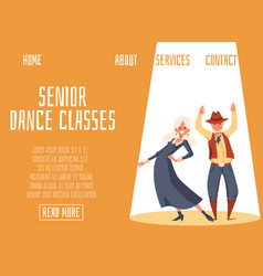 Senior Dance Classes Site Mockup With Elderly