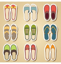 Set Of Nine Woman Shoes Icon