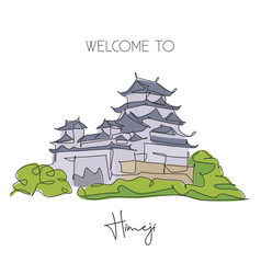 Single Continuous Line Drawing Himeji Castle