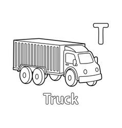 Truck Alphabet Abc Coloring Page T