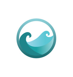 Circle Blue Waves Stylish Logo Icon