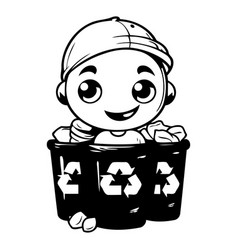 Cute Cartoon Recycling Bin Character Recycling