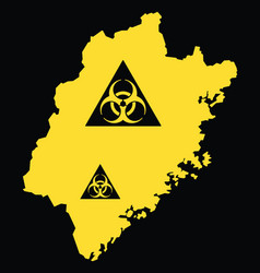 Fujian Province Map China With Biohazard Virus