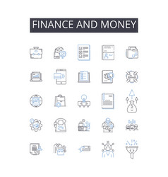 Finance And Money Line Icons Collection Capital