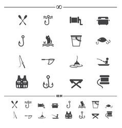 Fishing And Equipment For Icons Eps10