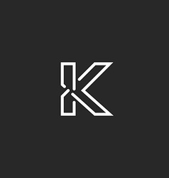 Mechanical letter k engraving Royalty Free Vector Image