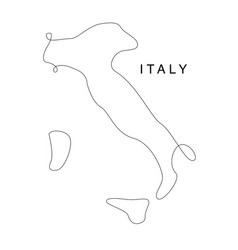 Line Art Italy Map Continuous Europa Map