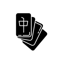 Mahjong Black Glyph Icon Tile Based Game Tabletop