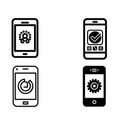 Mobile Phone Icon Set On White Background I